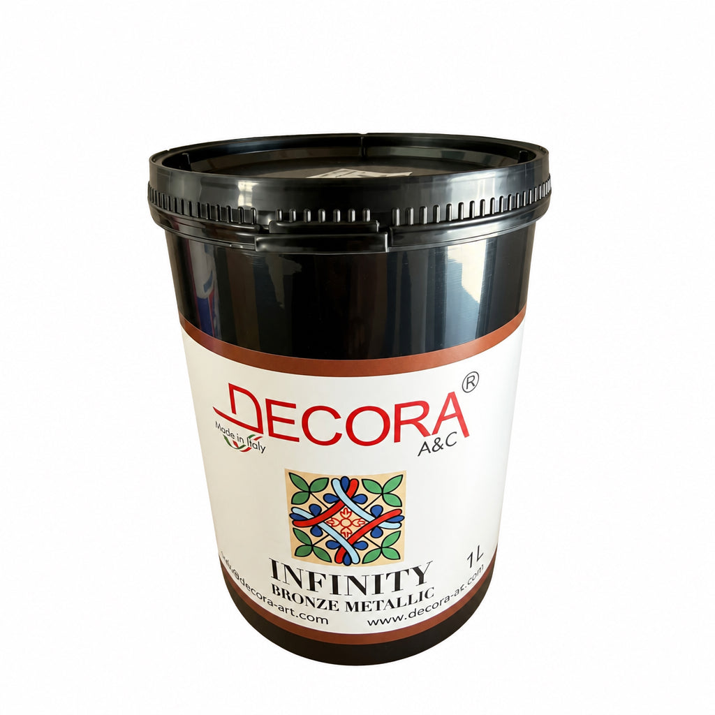Decora Infinity Copper Metallic Decorative Paint 1L — available from MVP Products, Caloundra QLD