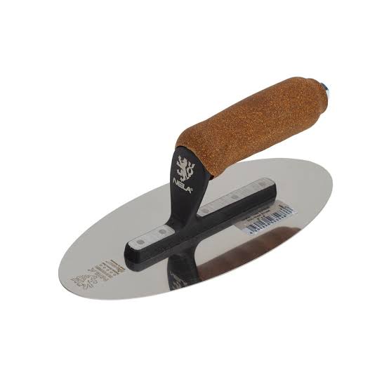 Nela Supreme Flex Gold Oval Venetian Trowel 9x4in — available from MVP Products, Caloundra QLD