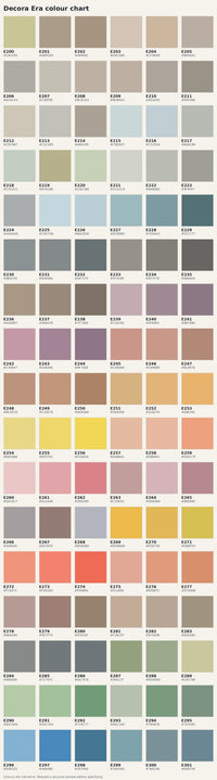 Decora Era colour chart
