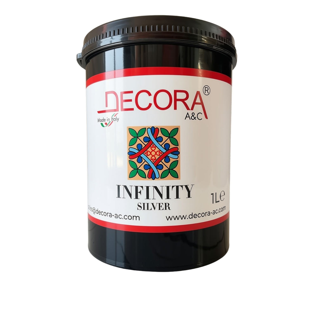 Decora Infinity Silver Metallic Decorative Paint 1L — available from MVP Products, Caloundra QLD