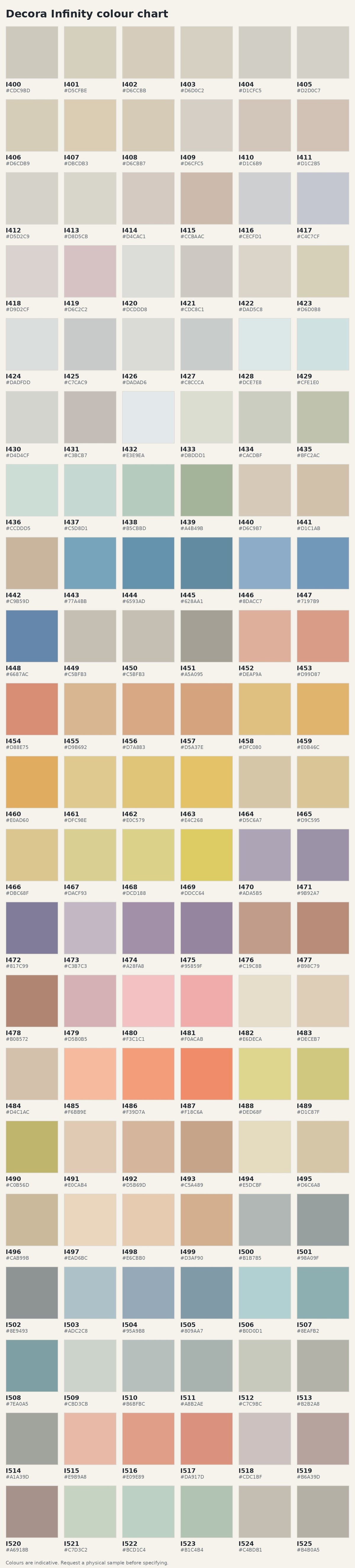 Decora Infinity Silver Metallic Decorative Paint 1L colour chart — MVP Products, Caloundra QLD