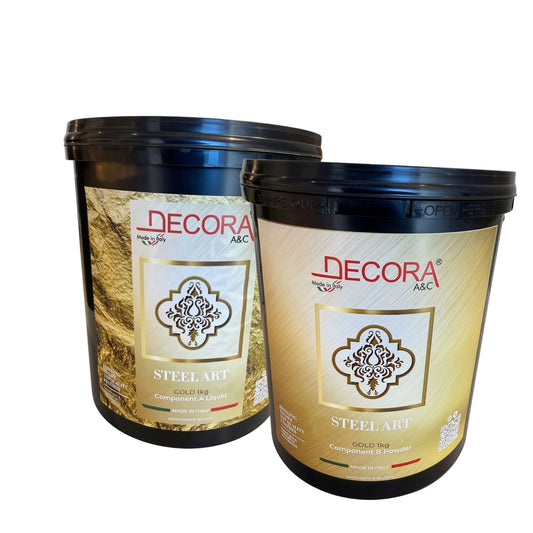Decora Steel Art Gold Metallic Effect Finish 1kg — available from MVP Products, Caloundra QLD