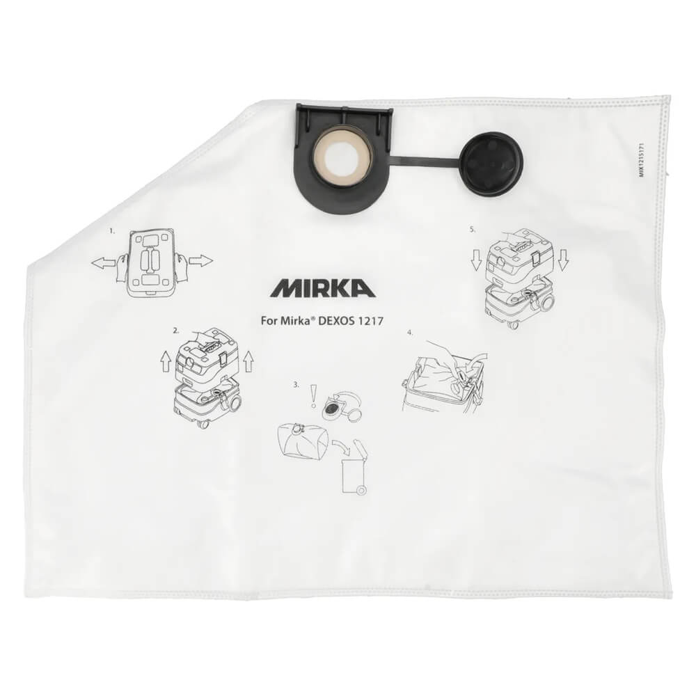 Mirka Fleece Dust Bags for DEXOS 1217 5 Pack — available from MVP Products, Caloundra QLD